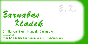 barnabas kladek business card